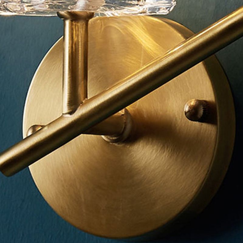Half Cylinder Wall Sconce Modern Style Multi-Lights Crystal Wall Light Fixture in Brass