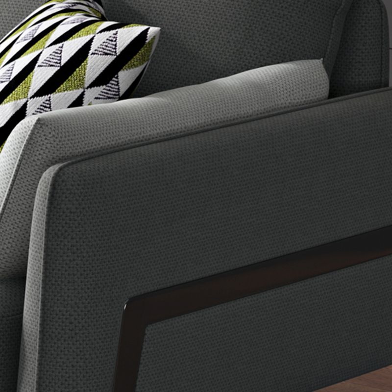 Modern Sectional with Linen Blend Pillow Back and Pillow Top Arms for 4 People