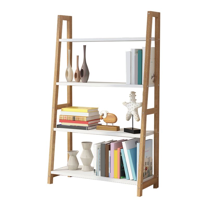 Modern Solid Wood Bookcase Ladder Bookshelf for Any Room, 12" W