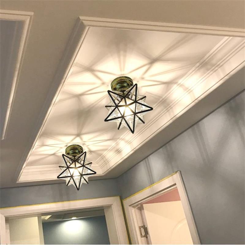 Geometric Pendant Light Industrial 1 Light Metal Flush Mount Light Fixture in Copper