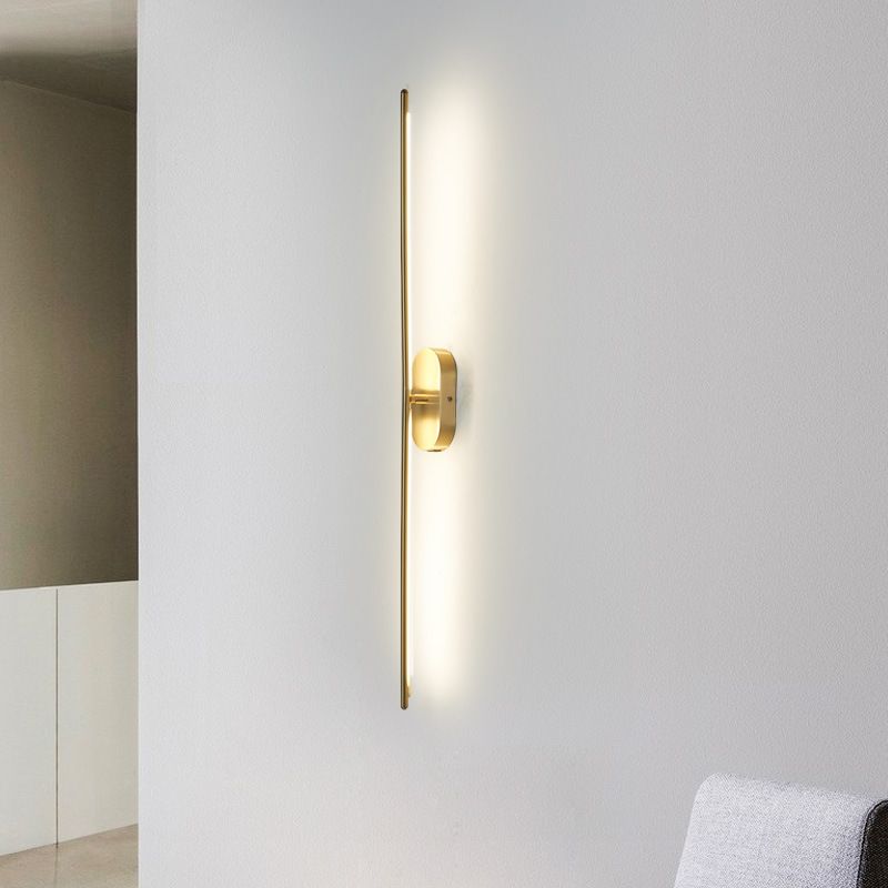 Nordic Style Copper Vanity Light Strip Shape Vanity Lamp for Shower Room