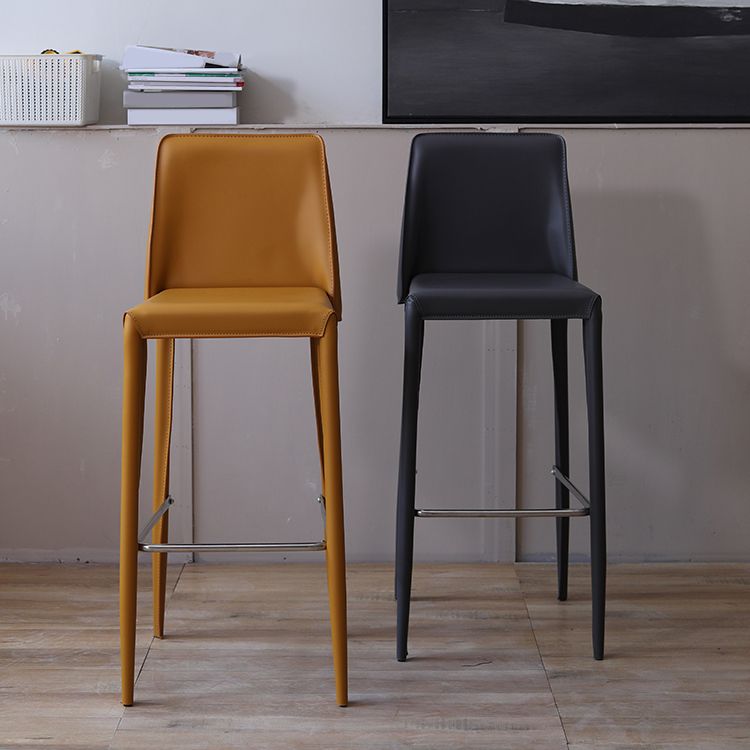 Modern Bar Stool Leathe Backrest Counter Stool for Living Room