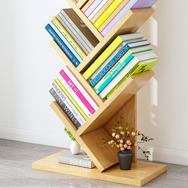 Contemporary Living Room Etagere Shelf Manufactured Wood Bookshelf