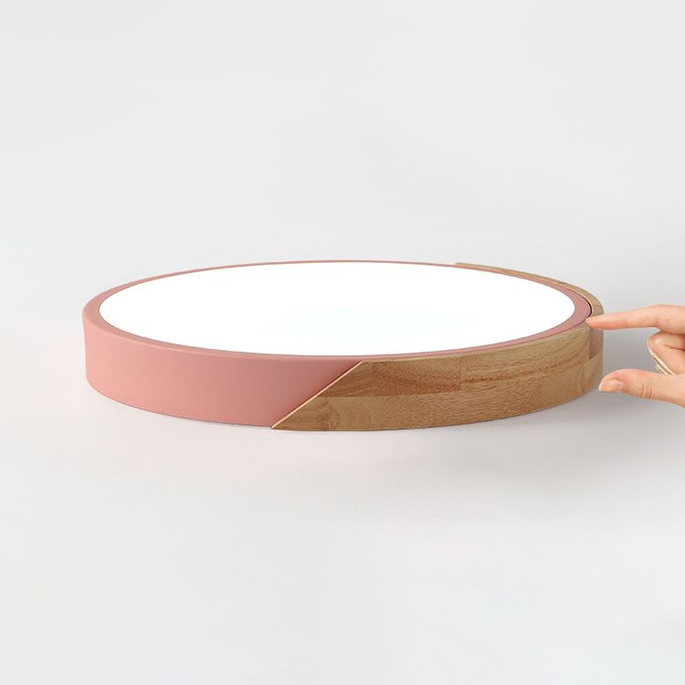 Round Shade Metal Flush Mount Llight Nordic Macarons Style1 Head Flush Mount