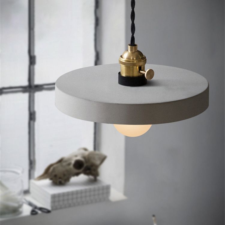 Brass Lamp Holder Cement Hanging Light 1-Light Nordic Simplicity Style Creative Lighting Pendant for Bedroom