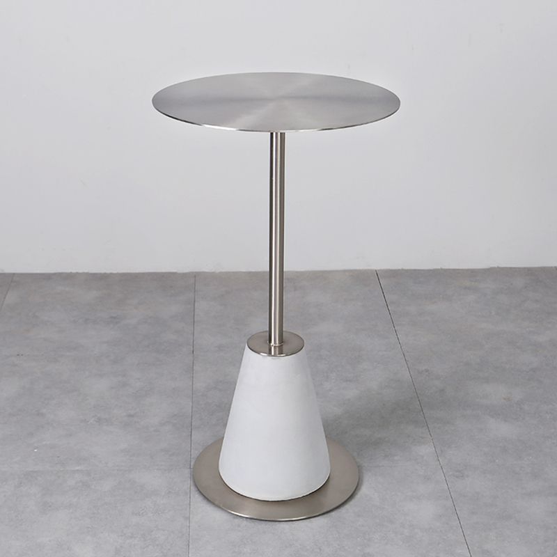 Mid-Century Modern Pedestal Mental Coffee Table Round Top Shape Coffee Cocktail Table