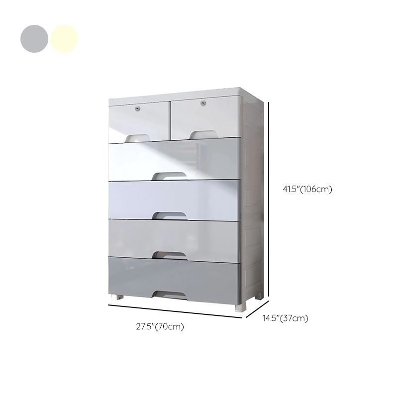 Contemporary Bedroom Wardrobe Plastic Drawers Storage Armoire