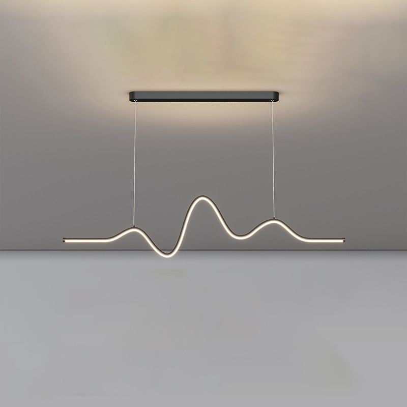 Modern Minimalist Acrylic Island Light Linear 1-Light Hanging Lamp for Dining Room