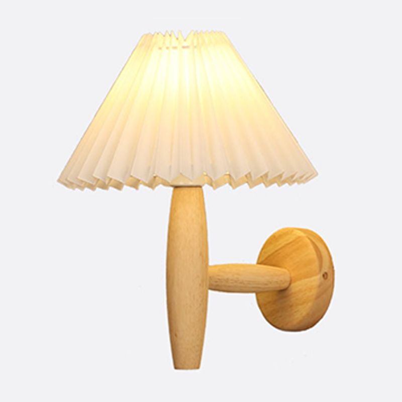Modern Style Flared Wall Mounted Lamps Wood 1 Light Wall Mounted Light Fixture