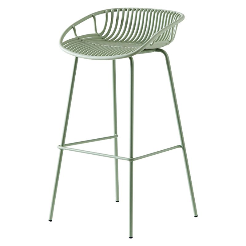 Modern Armless Backrest Counter Stool Iron Cashier Bar Stool with Seat and Pedal