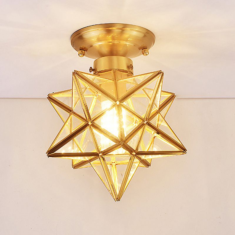 Modern Star Shape Flush Mount Light Fixtures 1 Light Flush Mount Ceiling Light