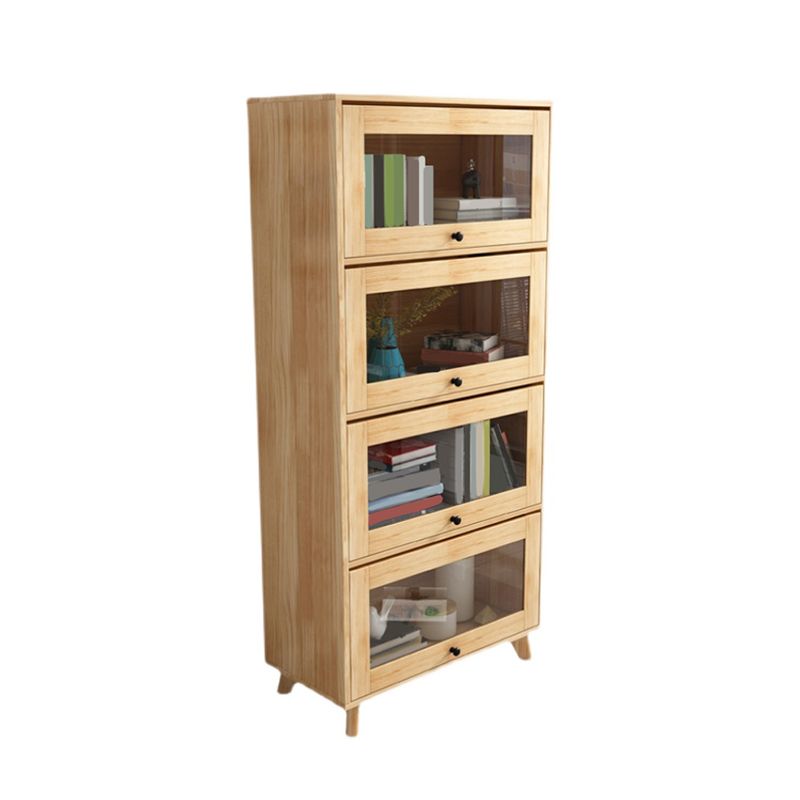 Contemporary Wood Closed Back Bookcase Standard Bookshelf with Shelves