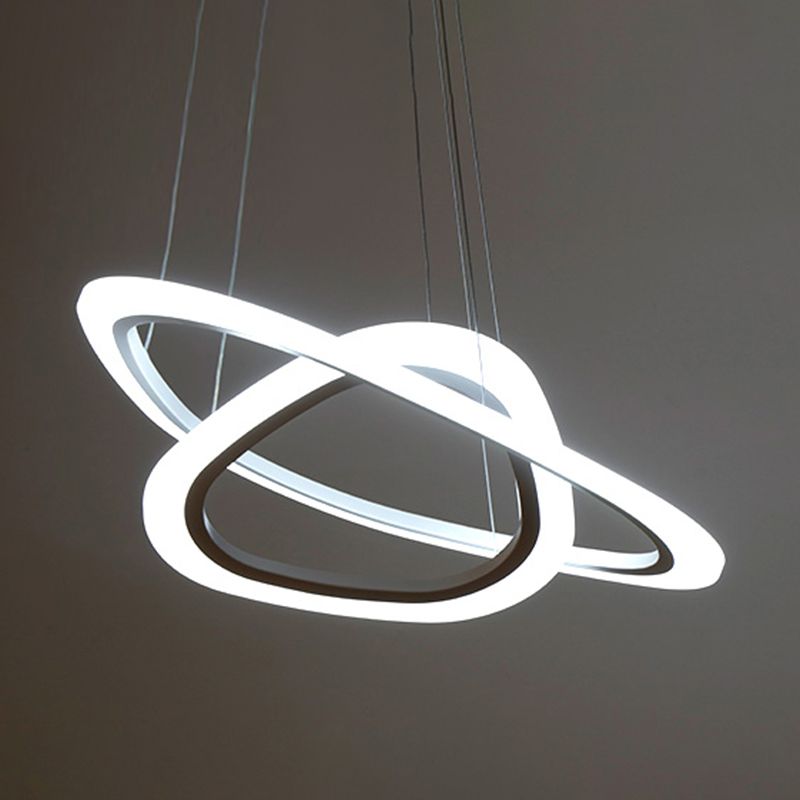 Luces de lámpara multicapa contemporánea Luz de araña de metal Luz en blanco