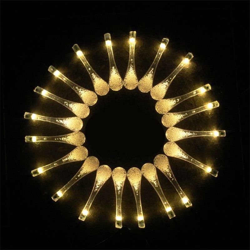 Solar Power LED Decorative Lamp in Modern Creative Style Plastic Teardrop String Lights