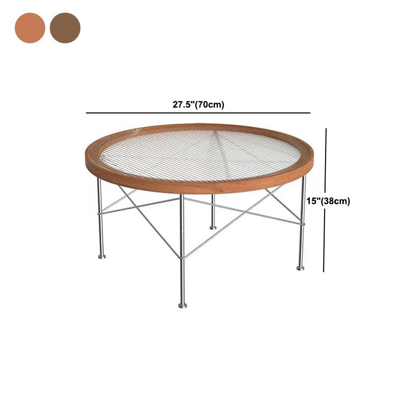 Modern Cross Legs Coffee Table Round Glass Top Coffee Cocktail Table for Living Room