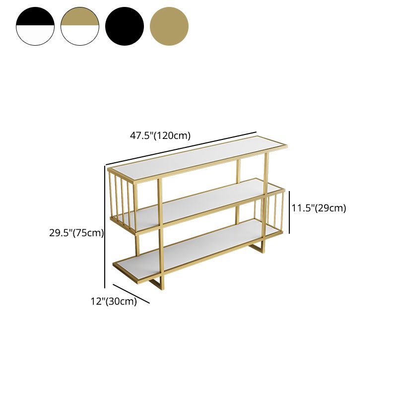 Modern Style Etagere Bookcase Open Back Metal Home Bookshelf