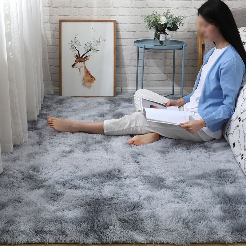 Fancy Plush Area Rug Tie-Dye Pattern Polyester Area Carpet Non-Slip Backing Rug for Bedroom