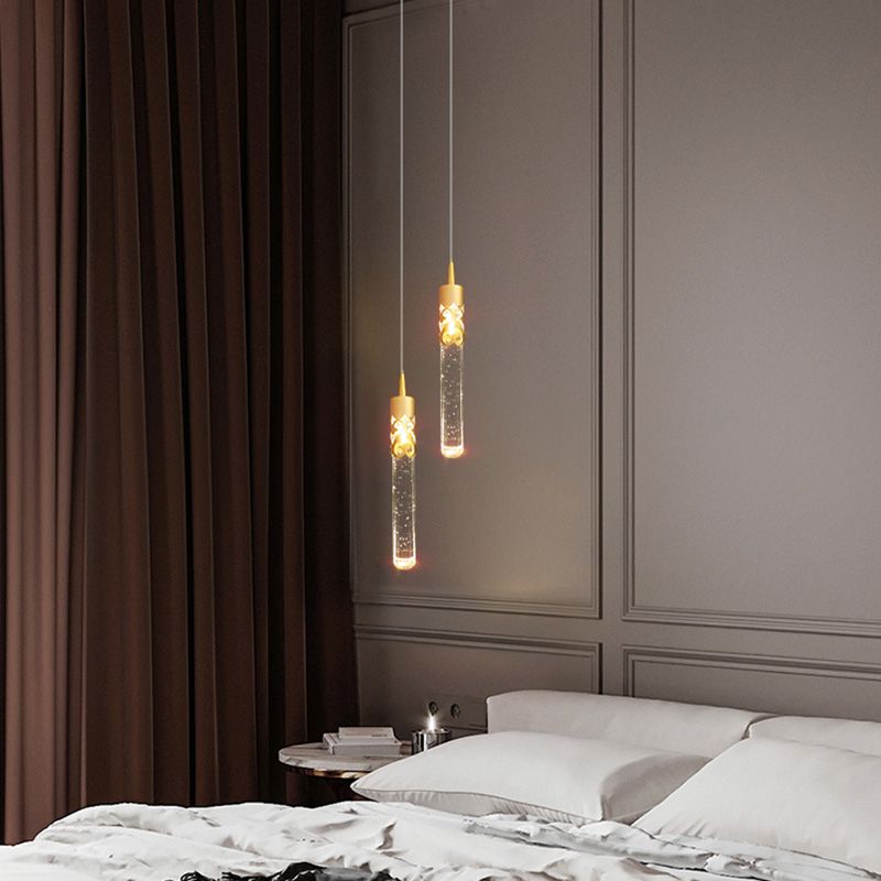 LED Crystal Chandelier Pendant Light Simple Modern Style Living Room Hanging Light Fixture