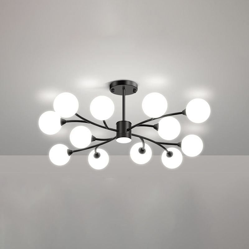 Black Glass Hanging Pendant Lights Modern Hanging Lamps for Living Room