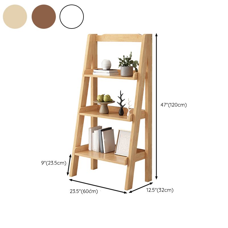 Contemporary Shelves Included Bookshelf Wooden Ladder Bookcase