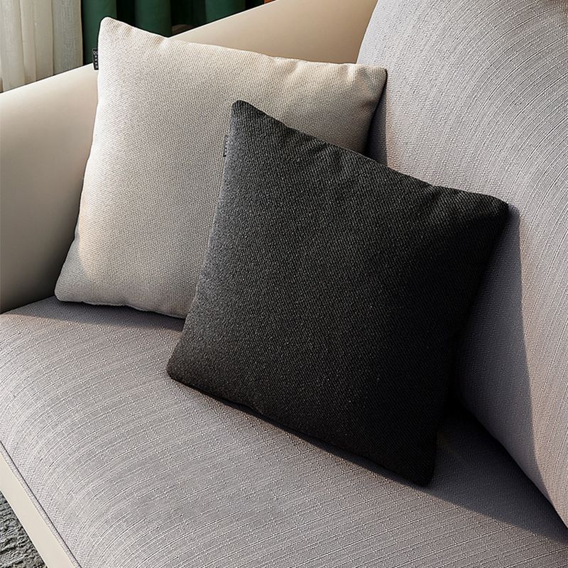 Flared Arm Pillow Back Fabric Sectionals Scandinavian Slipcovered Sofa with Chaise