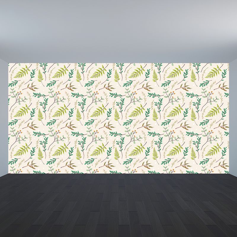 Beautiful Flower Branches Mural Wallpaper for Girls Bedroom, Light Color, Custom Print