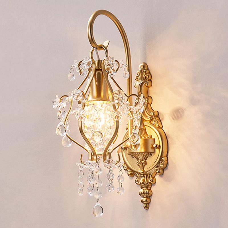 Unique Shape Metal Mirror Wall Light Modern Style 1 Light Mirror Wall Light Sconce in Gold