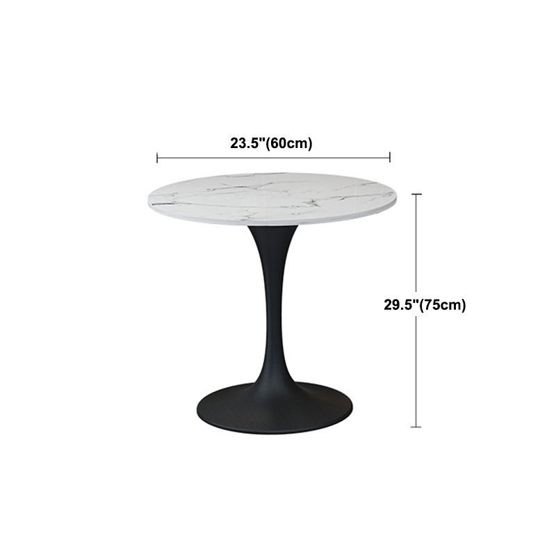 Modern Round Dining Table Sintered Stone Table with Tulip Base