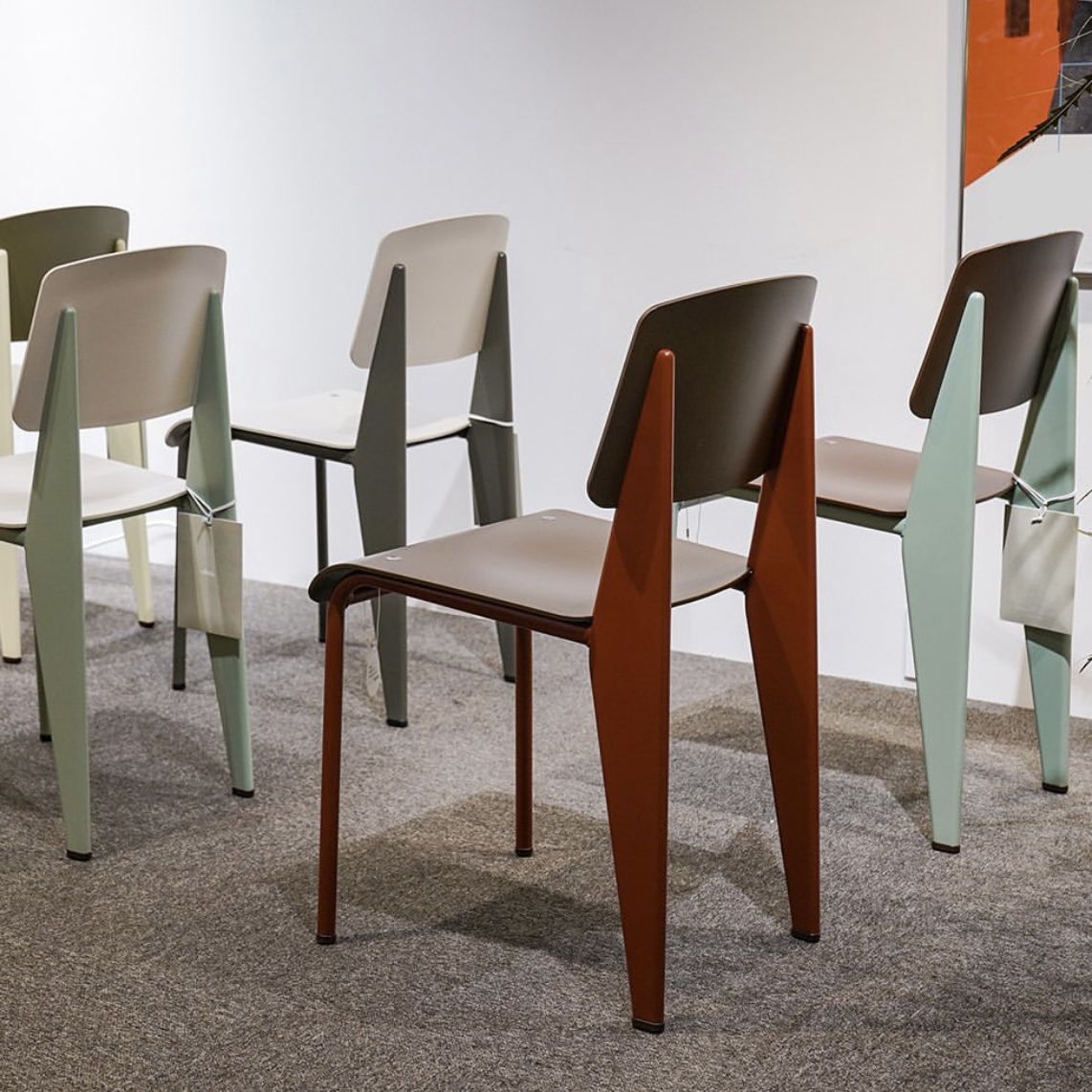 Metal and Plastic Open Back Modern Side Dining Chairs for Home