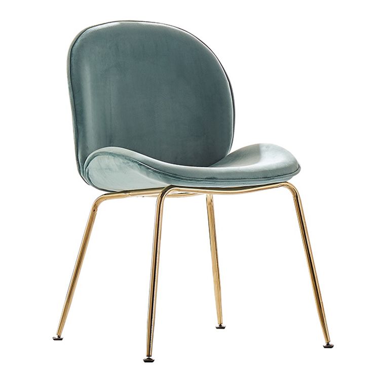 Flannel Scandinavian Bedroom Side Chair Parsons Matte Finish Dining Chair with Gold Legs