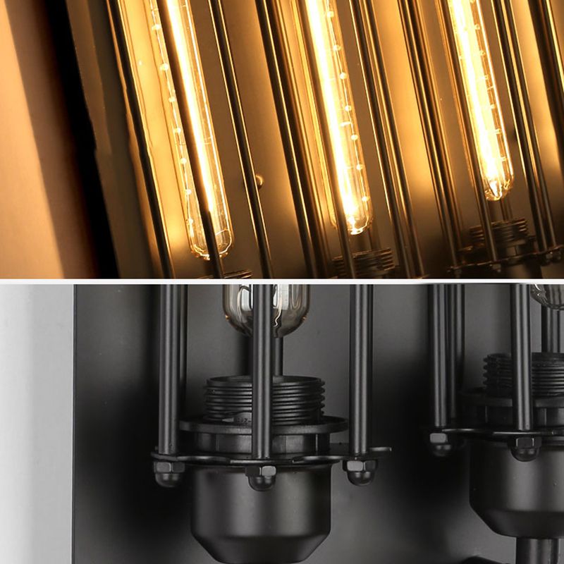 Industrial Style Iron Wall Mount Light Rectangle Shape Wall Lamp for Living Room