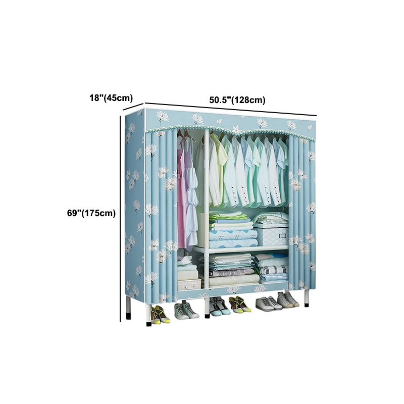 Stainless Steel Frame Wardrobe Cabinet Modern Style Wardrobe Armoire