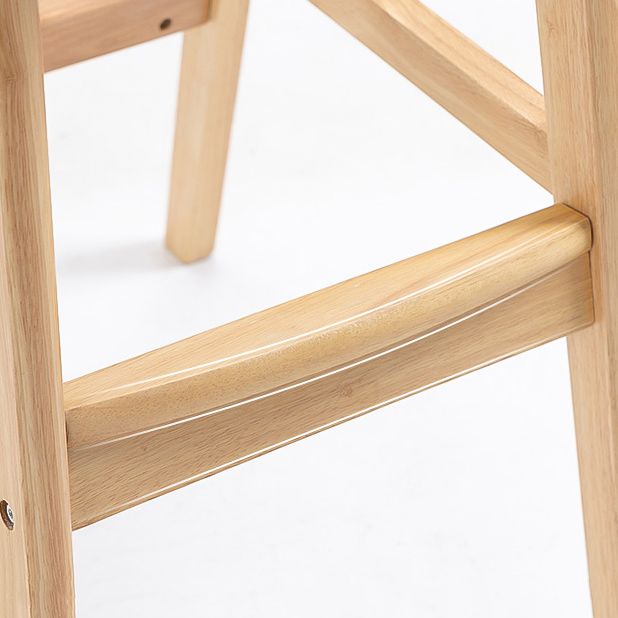 Modern Rubberwood Footrest Barstool Low Back Restaurant Stool