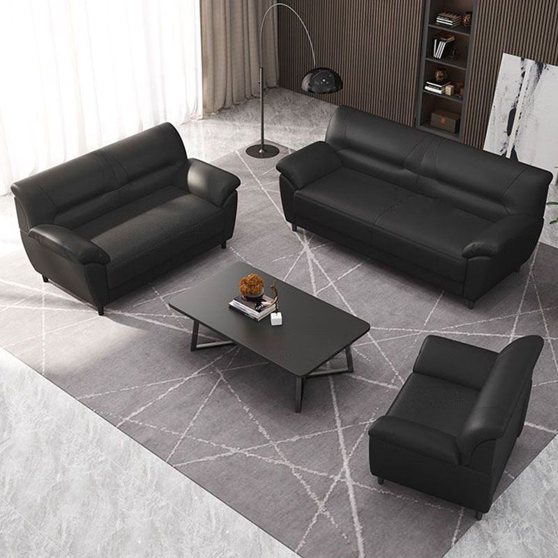 Polish Finish Sofa Pure Color Pillow Top Arm Sofa For Bonus Room