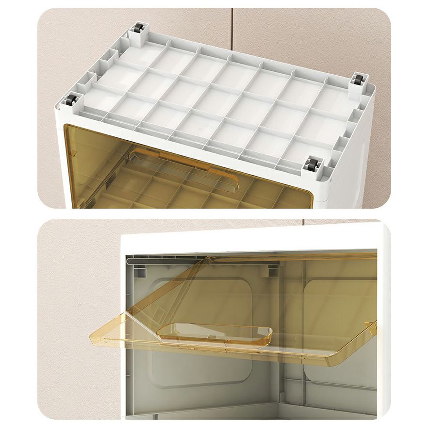 Contemporary Wardrobe Armoire with Legs Plastic Non-Hanging Armoire