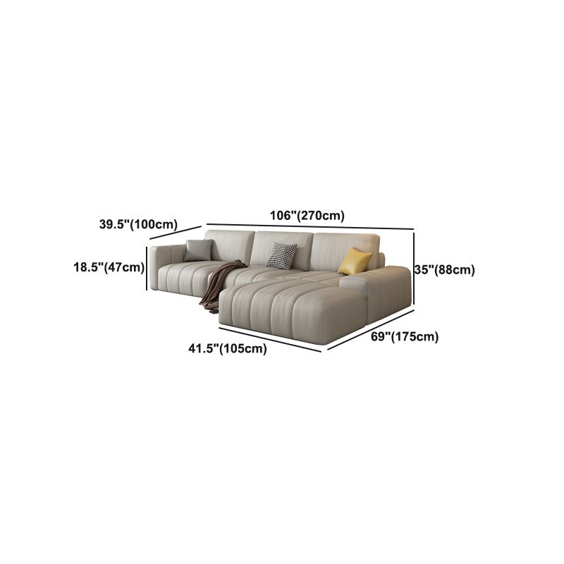 Scandinavian Stain-Resistant for Living Room Square Arm Sofa & Chaise