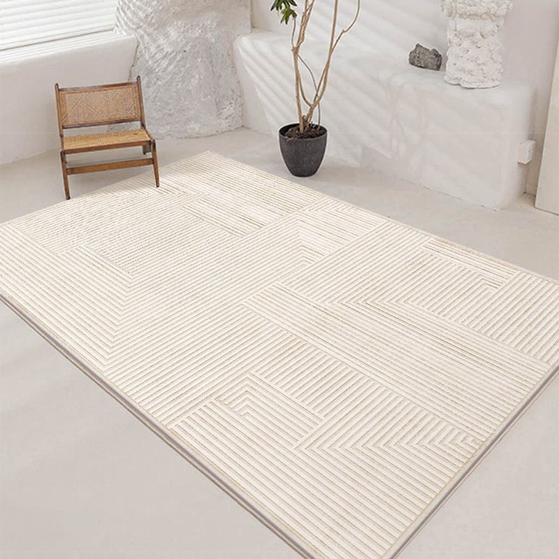 Apricot Irregular Rug Polyester Casual Rug Non-Slip Backing Rug for Drawing Room