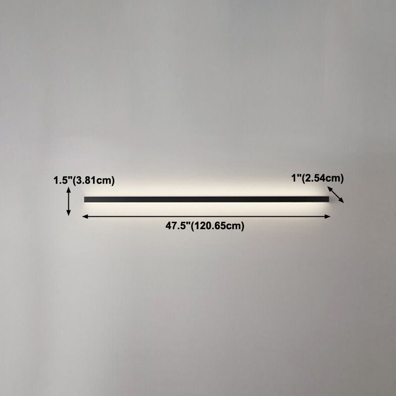 Linearer Schatten Metall Wandleuchte moderne Stil 1 Lichtwandhalterung Beleuchtung in Schwarz