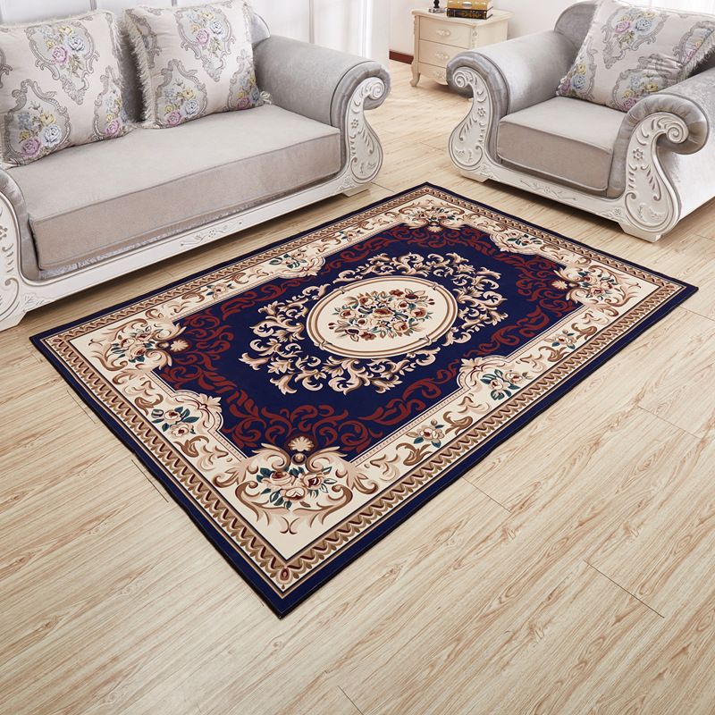 Modern Floral Printed Rug Multi-Color Polyster Indoor Rug Anti-Slip Backing Machine Washable Area Carpet for Living Room