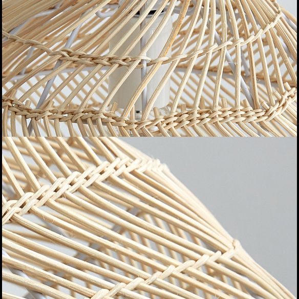 Modern Hand-Woven Suspension Pendant Light Rattan 1 Light Pendant