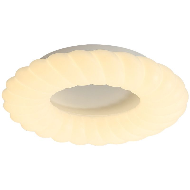 Contemporary LED Ceiling Light White Shaded Flush Mount Lighting for Room