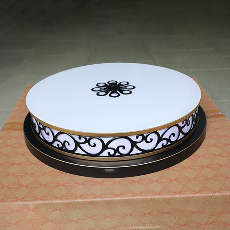 1-Light Round Flush Mount Light Modern Style Glass Flush Ceiling Lights