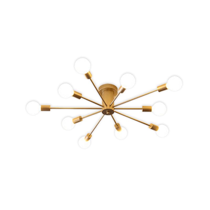 Minimalism Sputnik Flush Mount Metal Semi Flush Mount Light for Living Room