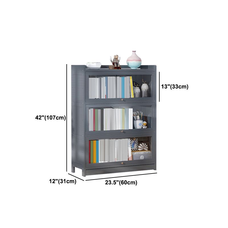 Modern Wooden Bookcase Rectangular 12.2"W Bookshelf in Dark Taupe