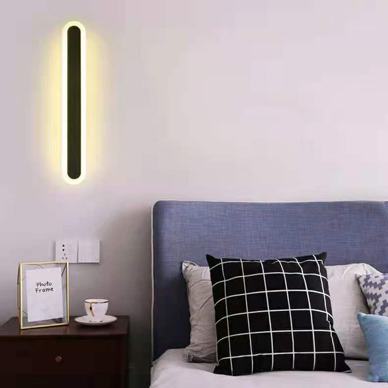 Apliques de pared lineal de metal estilo contemporáneo 1 apliques de luz de pared de luz para dormitorio de sala de estar