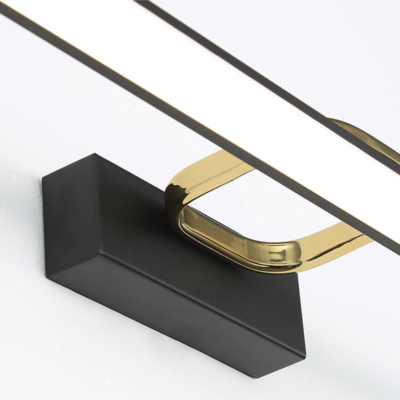 Minimalism Vanity Lighting Metal Wall Light Fixture in Black for Bathroom