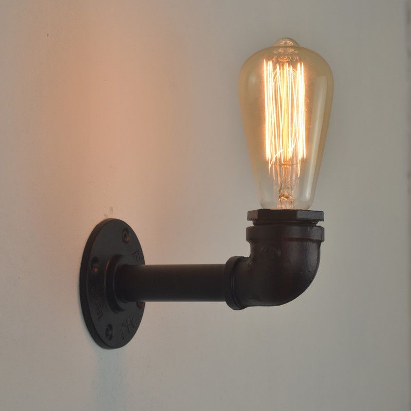 Geometric Wall Light Fixture Modern Metal 1 Light Wall Sconce in Black