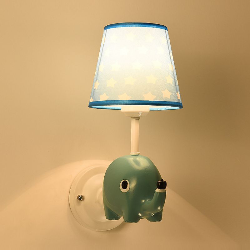 Dieren muur sconce verlichting nuchte st in stoffen stoffen stoffen kinderen slaapkamer muurverlichting armatuur