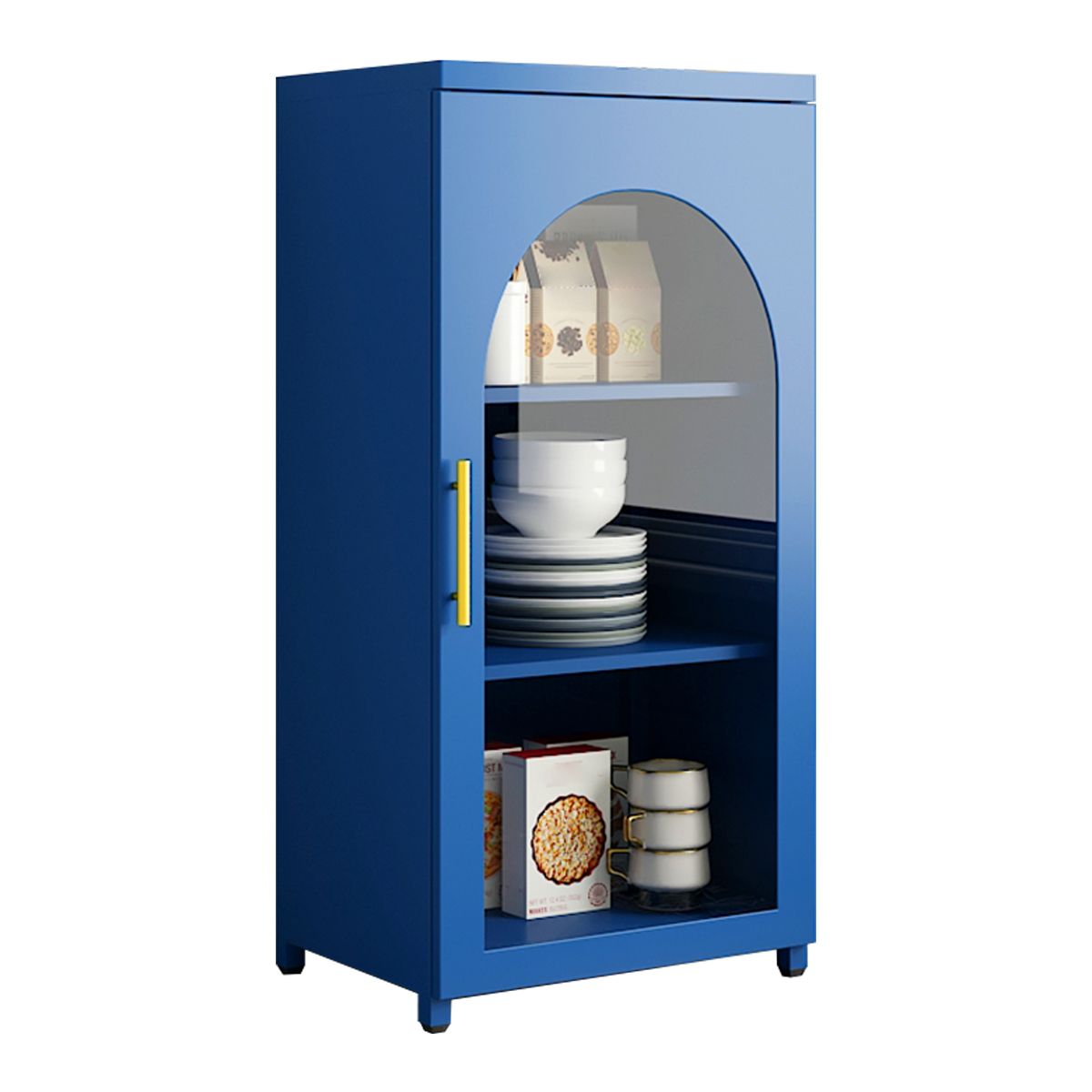 14.57"W Bookshelf Scandinavian Style Bookcase for Home Office with Door