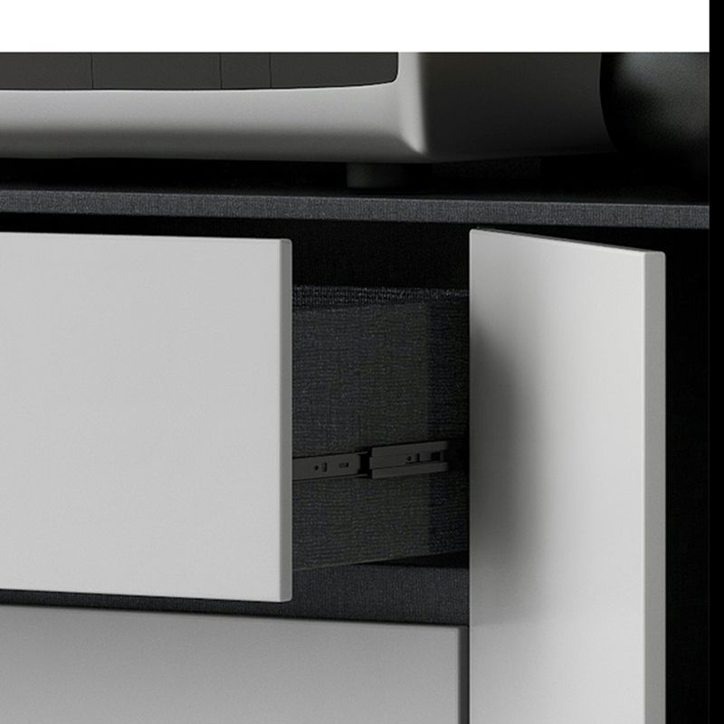 Contemporary Glass Doors Dining Hutch Wood Hutch Buffet with Doors